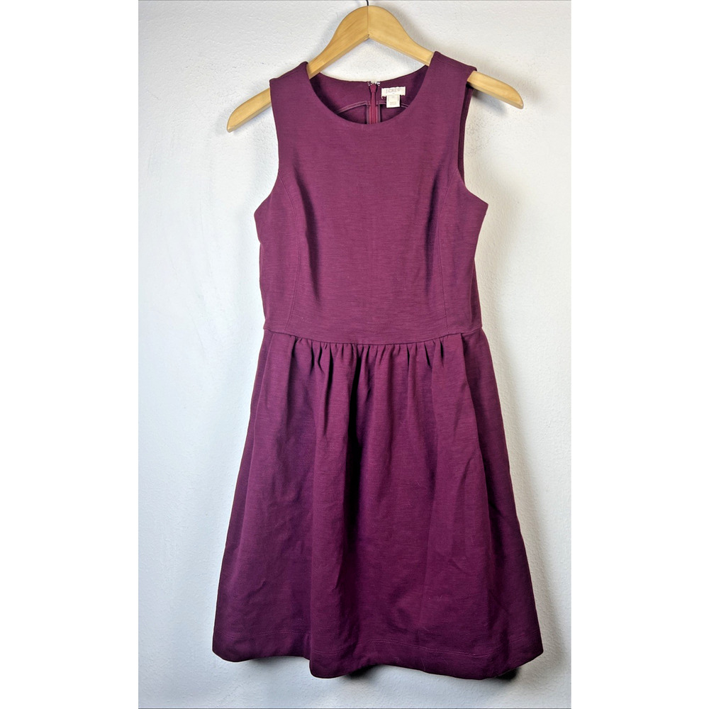 J.Crew Womens Red Round Neck Sleeveless Back Zip Fit & Flare Dress Size XS - Picture 1 of 8